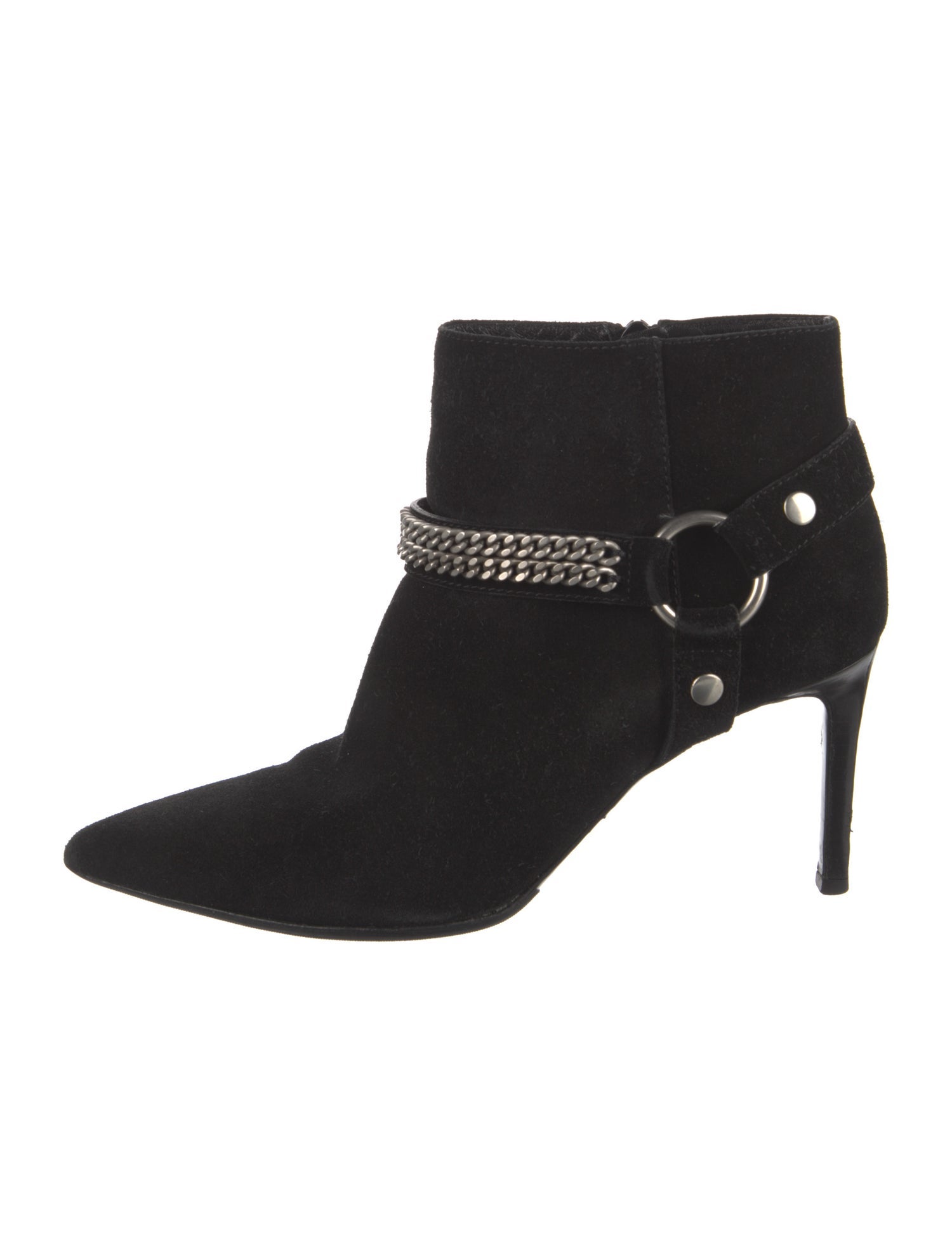Saint Laurent Suede Chain-Link Accents Boots