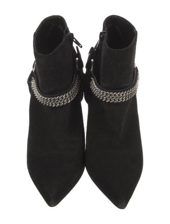 Saint Laurent Suede Chain-Link Accents Boots