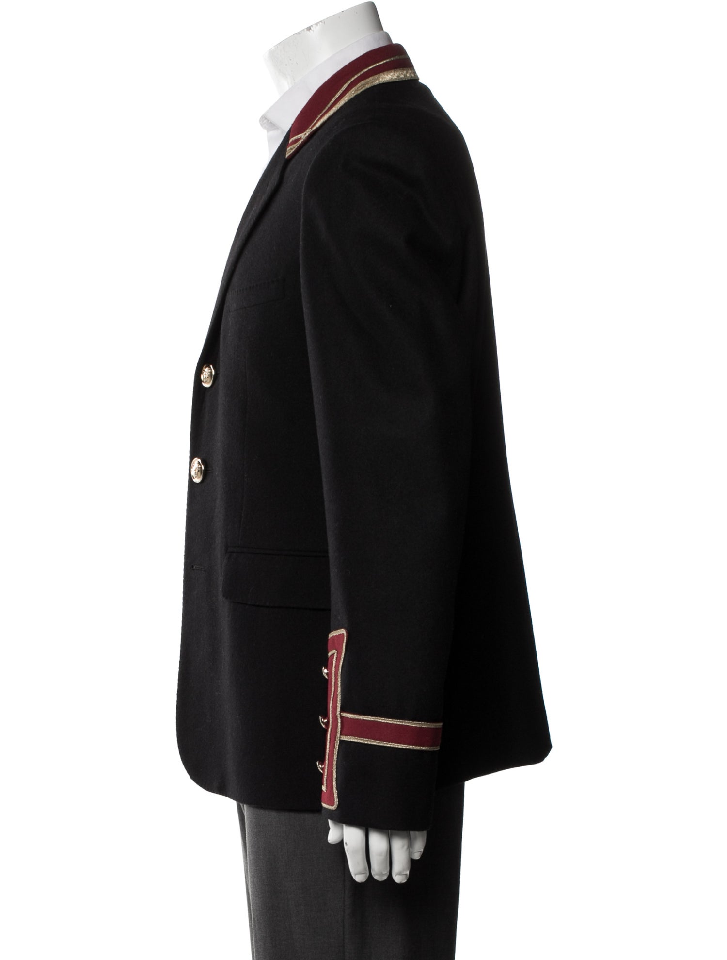 Napoléonjacket Saint Laurent 2016 Officer Napoleon Peacoat - Black Outerwear