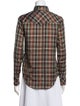 Saint Laurent Plaid Print Long Sleeve Button-Up Top