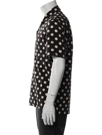 Saint Laurent Polka Dot Print Short Sleeve Shirt