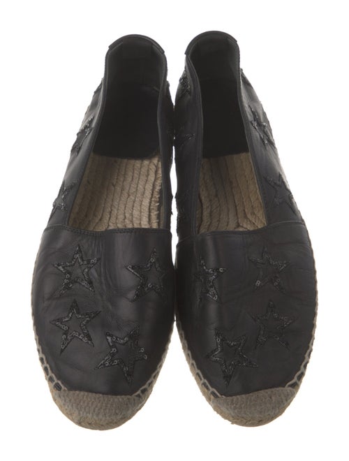 Saint Laurent Leather Sequin Embellishments Espadrilles