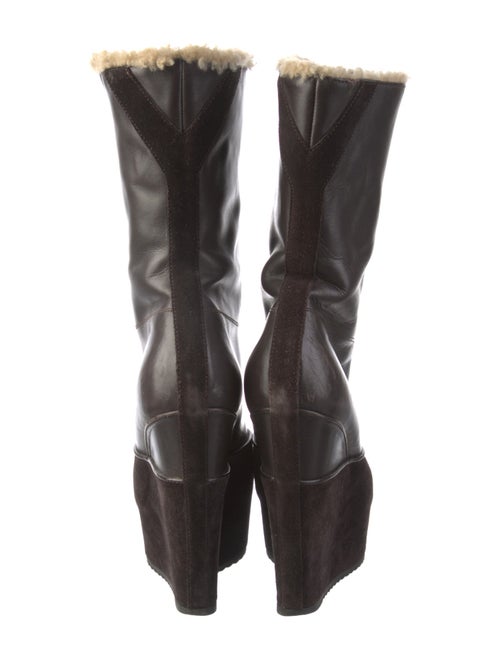 Saint Laurent Leather Lace-Up Boots