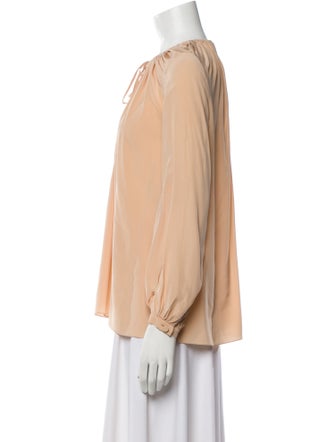 Saint Laurent Silk Mock Neck Blouse