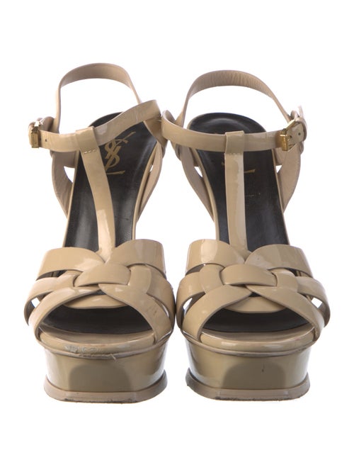 Saint Laurent Patent Leather T-Strap Sandals