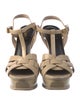 Saint Laurent Patent Leather T-Strap Sandals