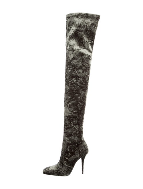 Saint Laurent Velvet Printed Boots