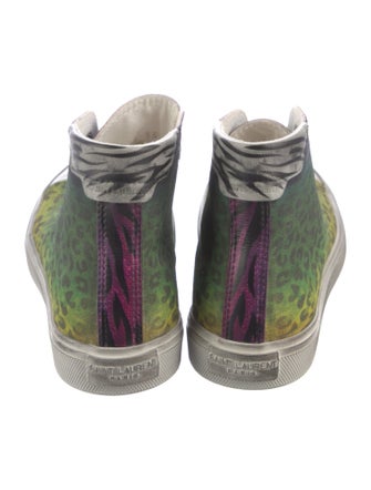 Saint Laurent Canvas Animal Print Sneakers
