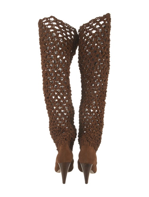 Saint Laurent Suede Printed Boots