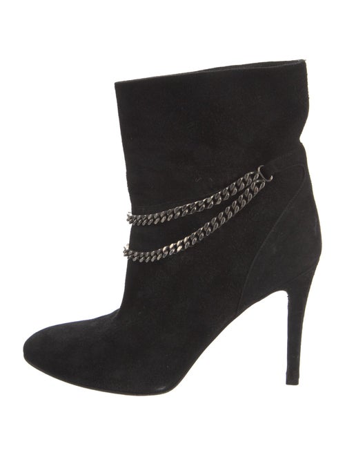 Saint Laurent Suede Chain-Link Accents Boots