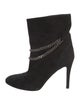Saint Laurent Suede Chain-Link Accents Boots