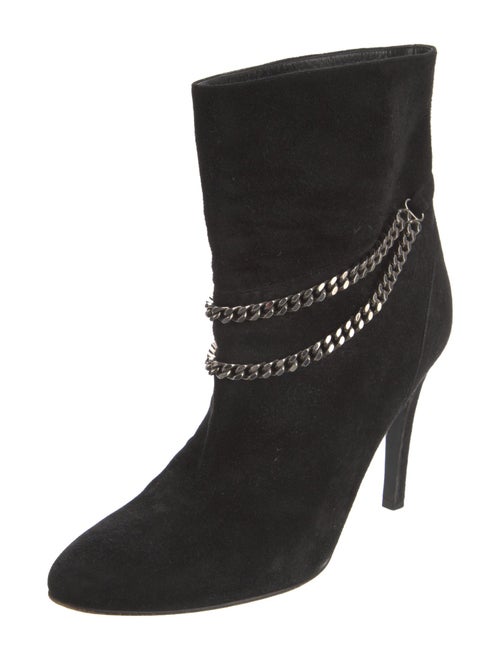 Saint Laurent Suede Chain-Link Accents Boots