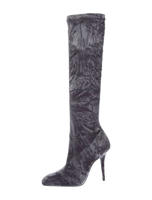 Saint Laurent Velvet Printed Sock Boots