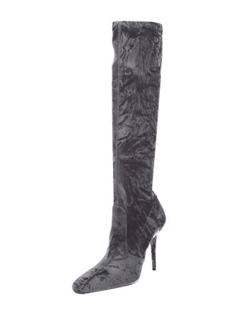 Saint Laurent Velvet Printed Sock Boots