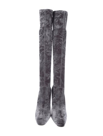 Saint Laurent Velvet Printed Sock Boots