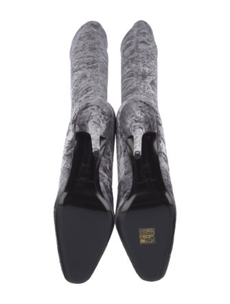 Saint Laurent Velvet Printed Sock Boots