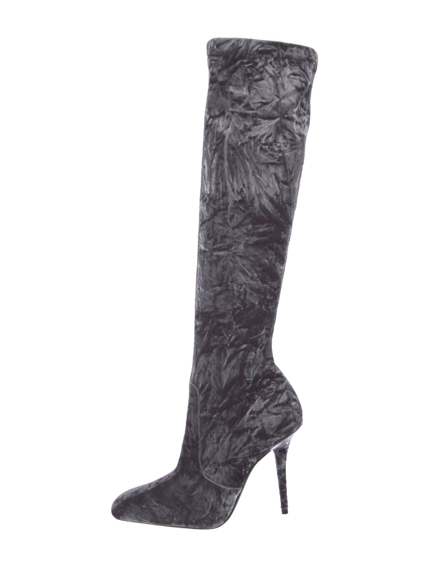 Saint Laurent Velvet Printed Sock Boots