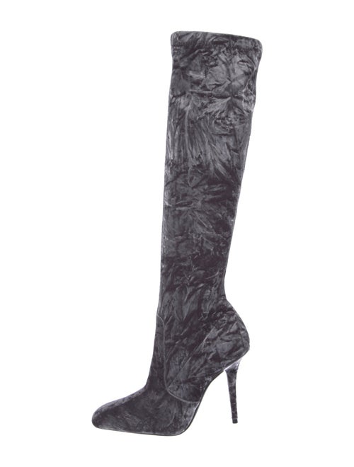 Saint Laurent Velvet Printed Sock Boots
