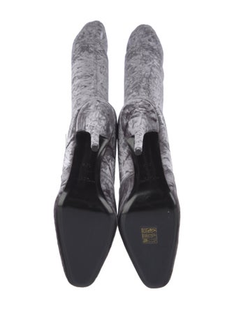 Saint Laurent Velvet Printed Sock Boots