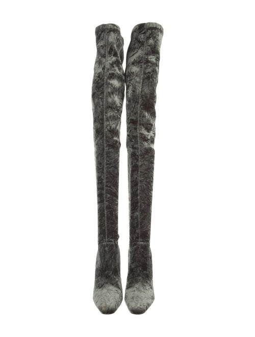 Saint Laurent Velvet Printed Sock Boots