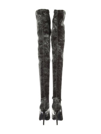 Saint Laurent Velvet Printed Sock Boots