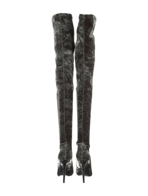 Saint Laurent Velvet Printed Sock Boots