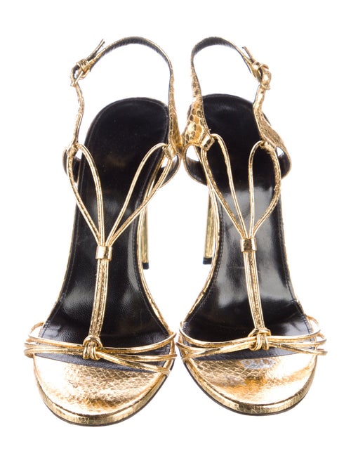 Saint Laurent Leather Slingback Sandals