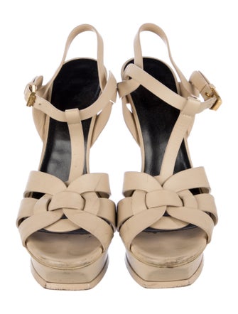 Saint Laurent Leather T-Strap Sandals