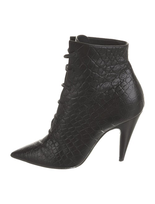Saint Laurent Embossed Leather Lace-Up Boots