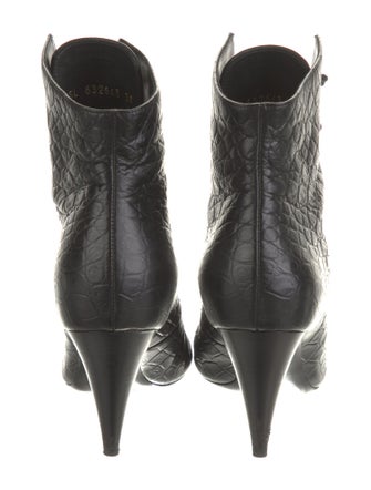 Saint Laurent Embossed Leather Lace-Up Boots