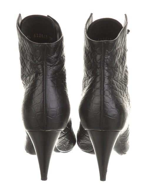 Saint Laurent Embossed Leather Lace-Up Boots