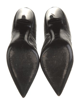 Saint Laurent Embossed Leather Lace-Up Boots