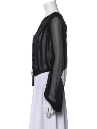 Saint Laurent Silk V-Neck Blouse