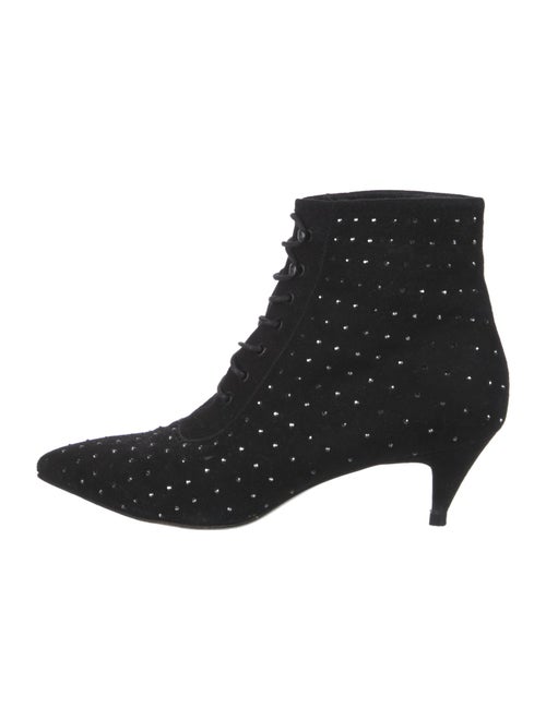 Saint Laurent Suede Printed Lace-Up Boots
