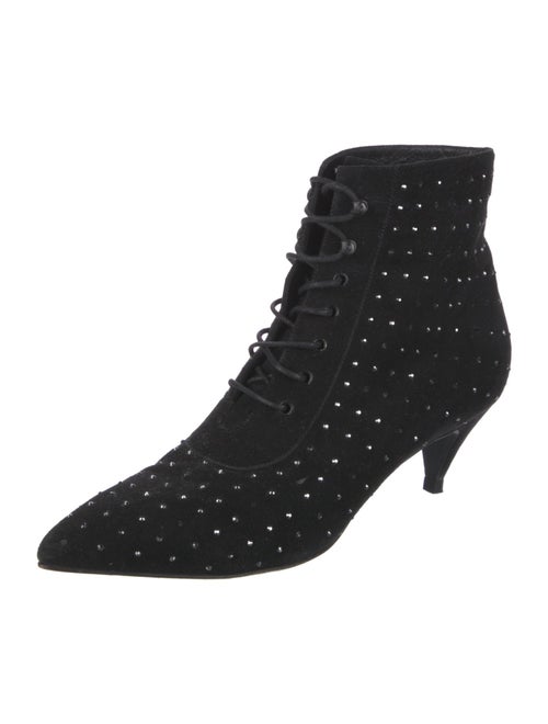 Saint Laurent Suede Printed Lace-Up Boots