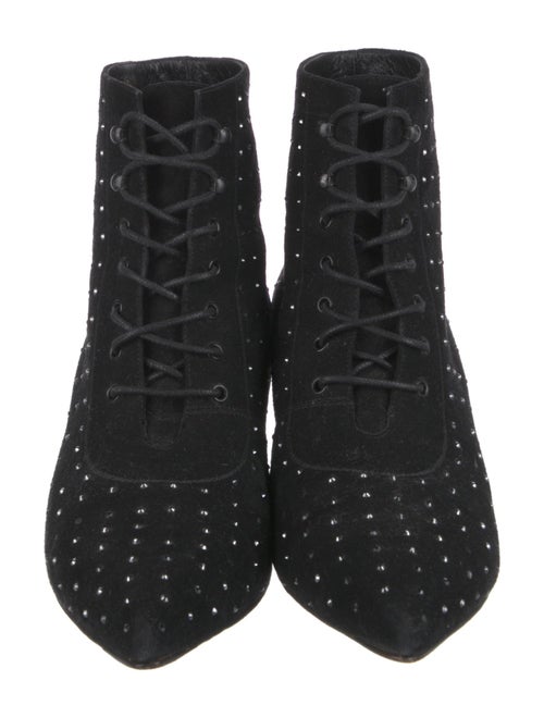Saint Laurent Suede Printed Lace-Up Boots