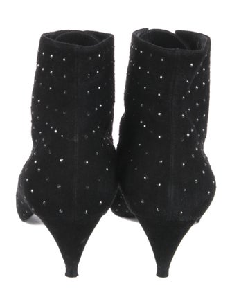 Saint Laurent Suede Printed Lace-Up Boots