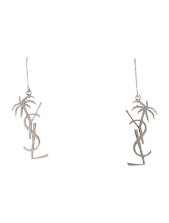 Saint Laurent Monogram Palm Drop Earrings
