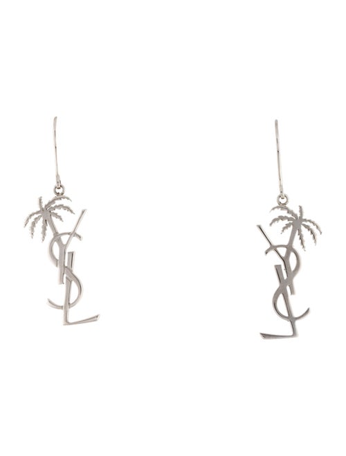Saint Laurent Monogram Palm Drop Earrings