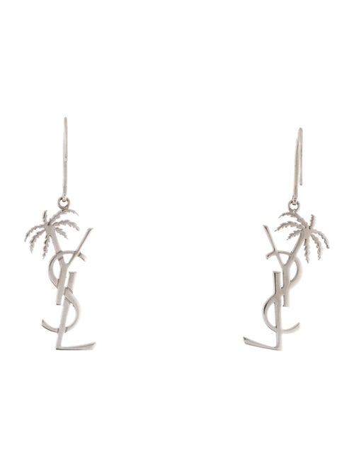 Saint Laurent Monogram Palm Drop Earrings