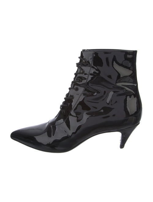 Saint Laurent Patent Leather Lace-Up Boots