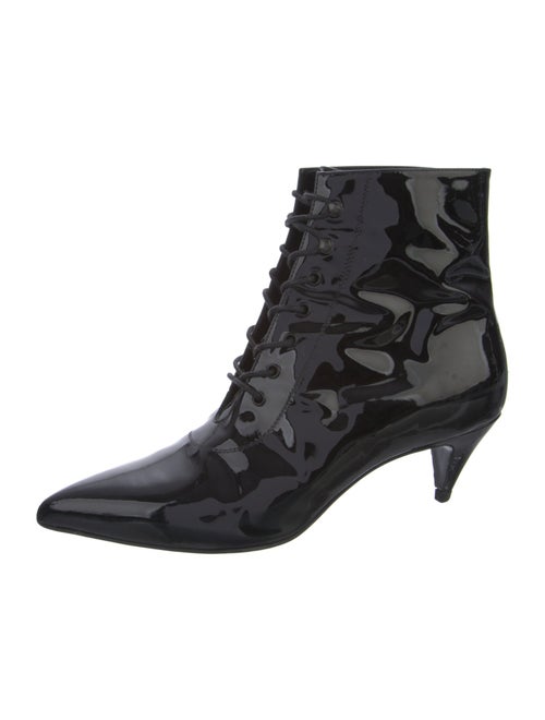 Saint Laurent Patent Leather Lace-Up Boots