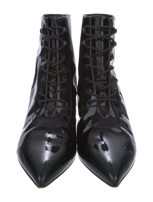 Saint Laurent Patent Leather Lace-Up Boots