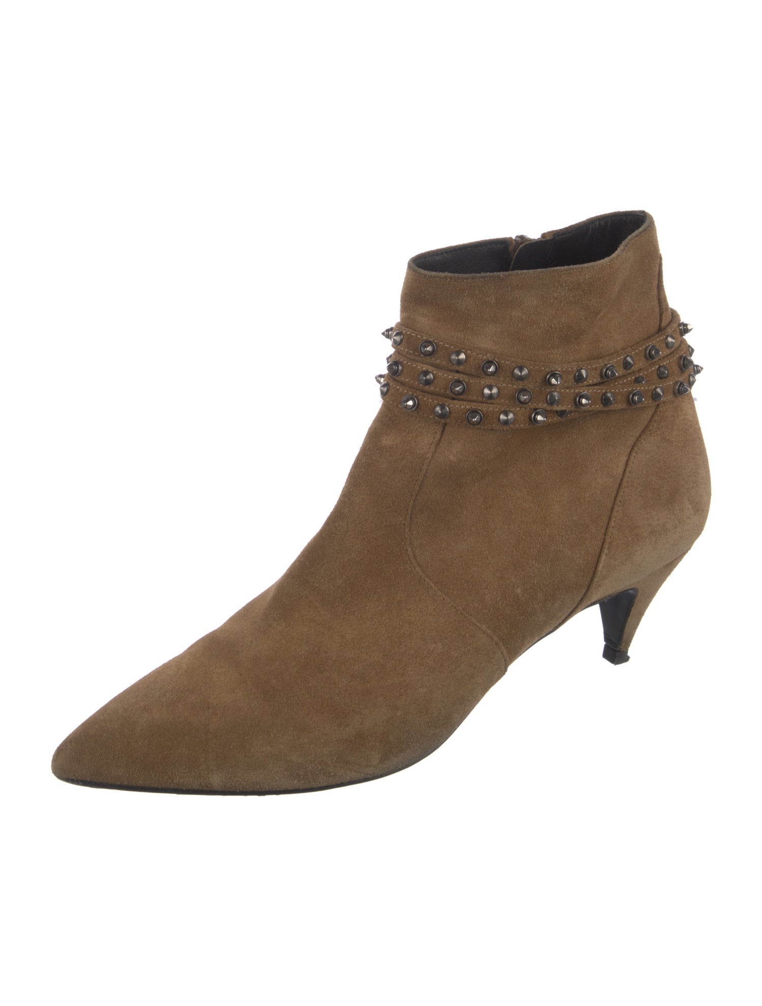 Saint Laurent Suede Studded Accents Boots