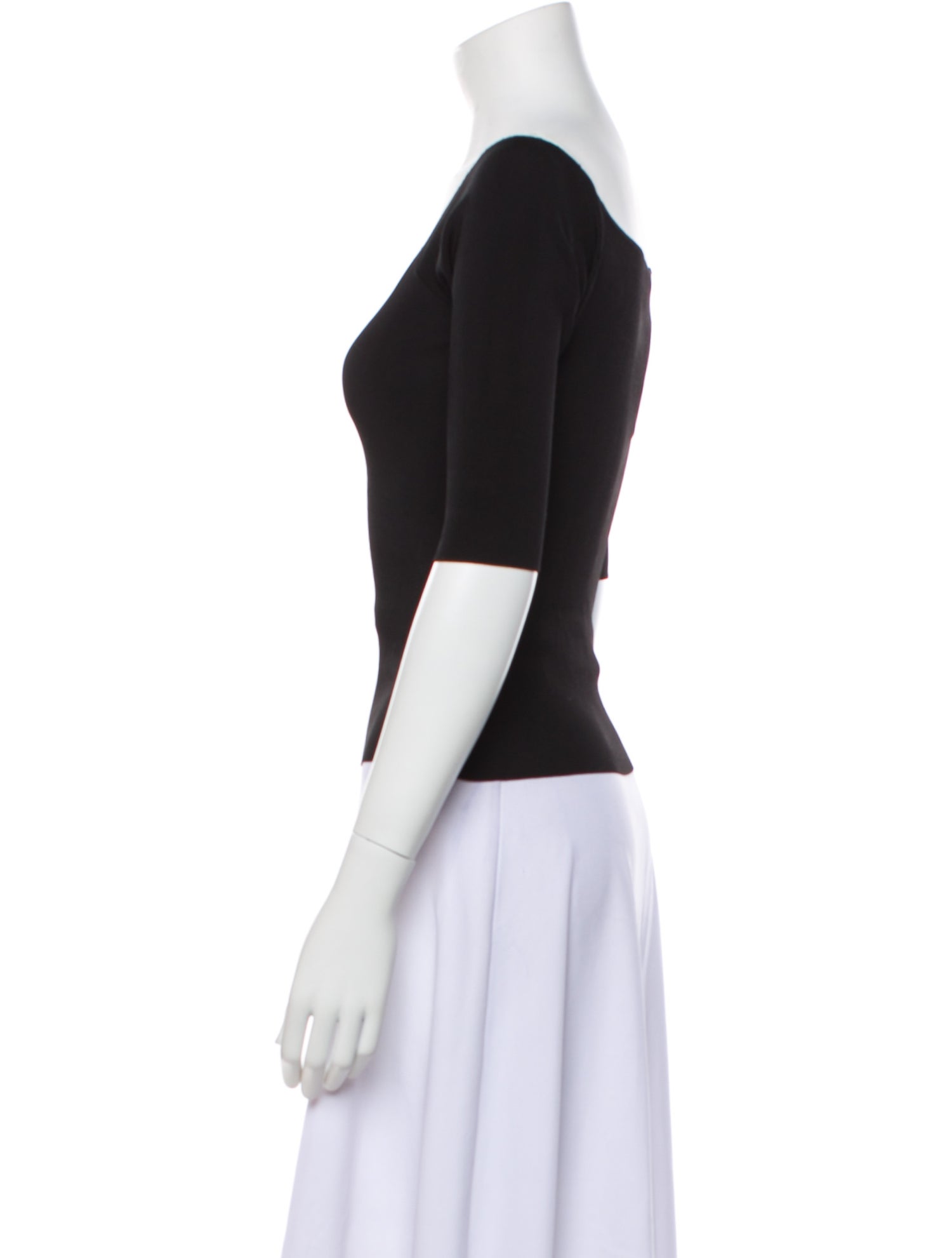 Saint Laurent Wool Square Neckline Crop Top