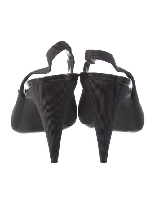 Saint Laurent Canvas Chain-Link Accents Slingback Pumps