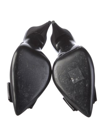 Saint Laurent Canvas Chain-Link Accents Slingback Pumps