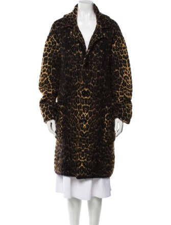 Saint Laurent 2020 Wool Faux Fur Coat