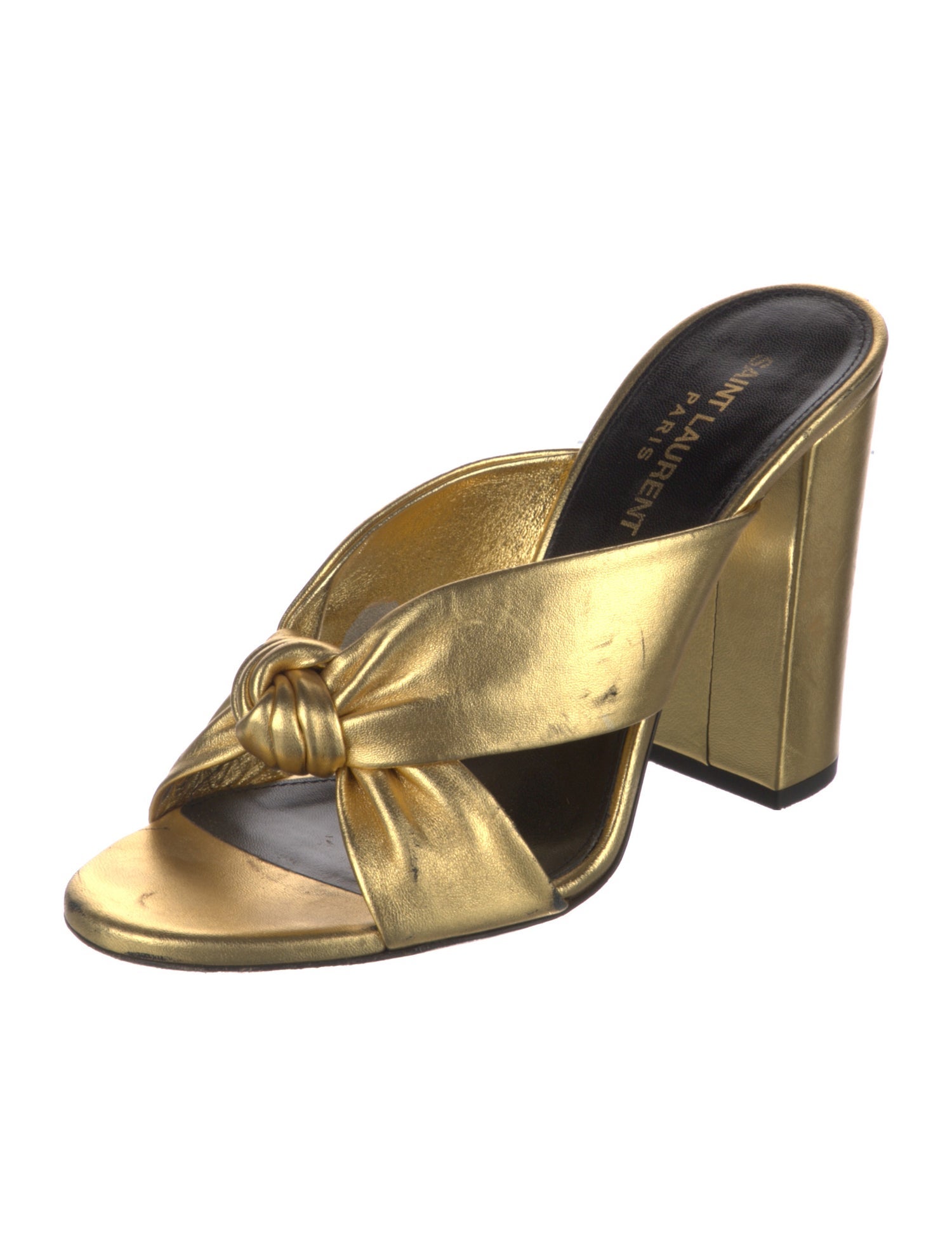 Saint Laurent Leather Printed Slides