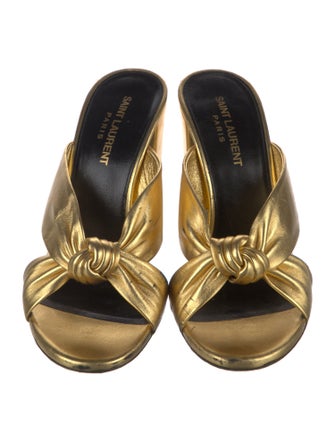 Saint Laurent Leather Printed Slides